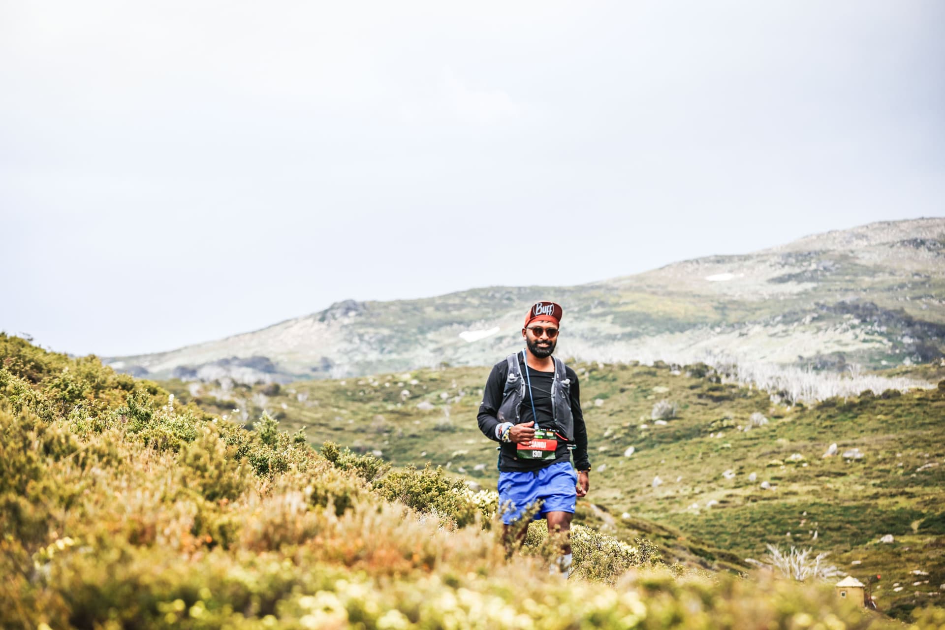 Trail running in the mountains